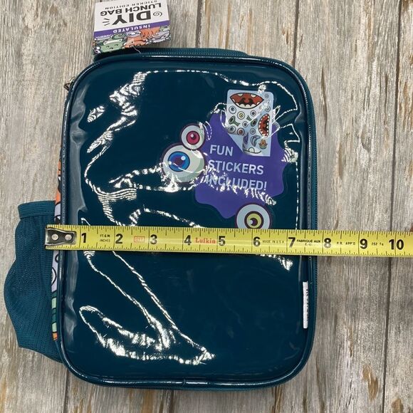 Fit & Fresh Insulated DIY Sticker Lunch Bag Teal Soft Sided Reusable Lunch Bag - Picture 4 of 12